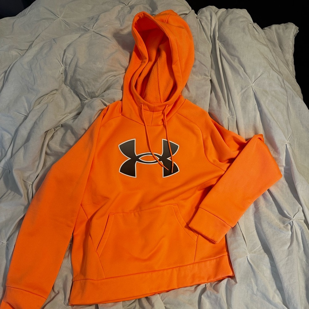 NEW Under Armour Vibrant Orange Fleece Hoodie